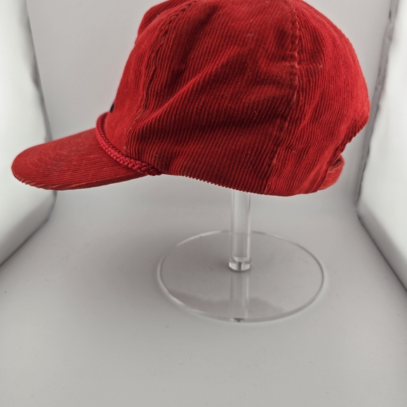 Vintage RMS Corduroy Rope Hat Red Cord Cap Nissin Made - Picture 3 of 7